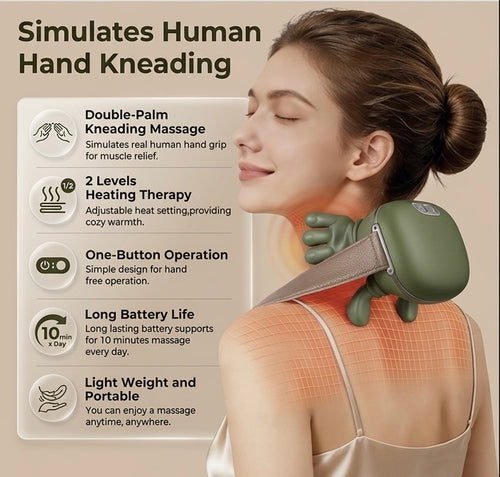 Electric Neck & Shoulder Massager with Heat Shiatsu 4D Kneading Pain Relief