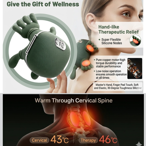 Electric Neck & Shoulder Massager with Heat Shiatsu 4D Kneading Pain Relief
