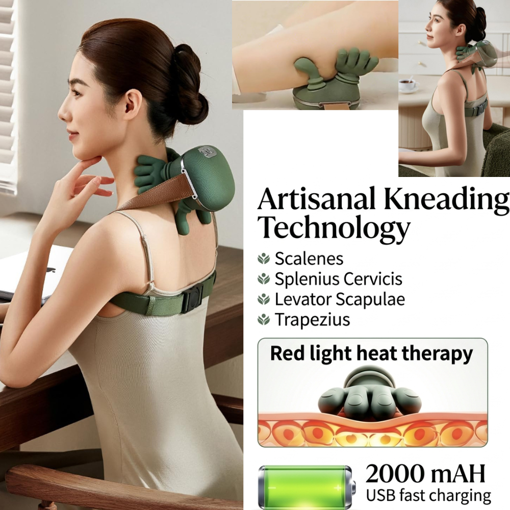 Electric Neck & Shoulder Massager with Heat Shiatsu 4D Kneading Pain Relief